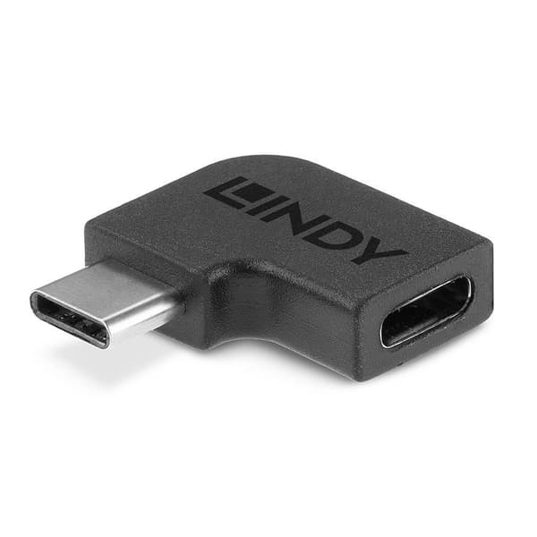 Lindy - USB-adapter - USB-C (F) til USB-C (M) Vinklet - USB 3.2 Gen 2 - Sort (41894)