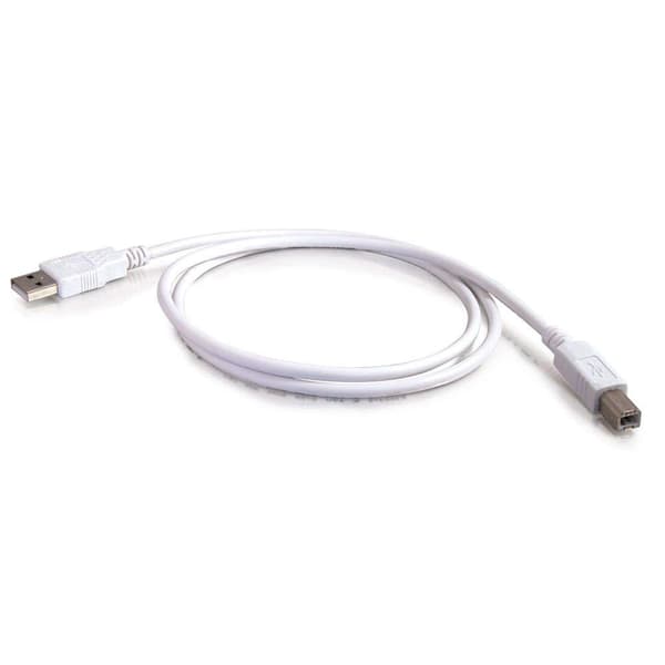 C2G - USB-kabel - USB (M) - till - USB typ B, 4-stift (M) - 3,0 m (USB/USB2.0) - vit (81562)