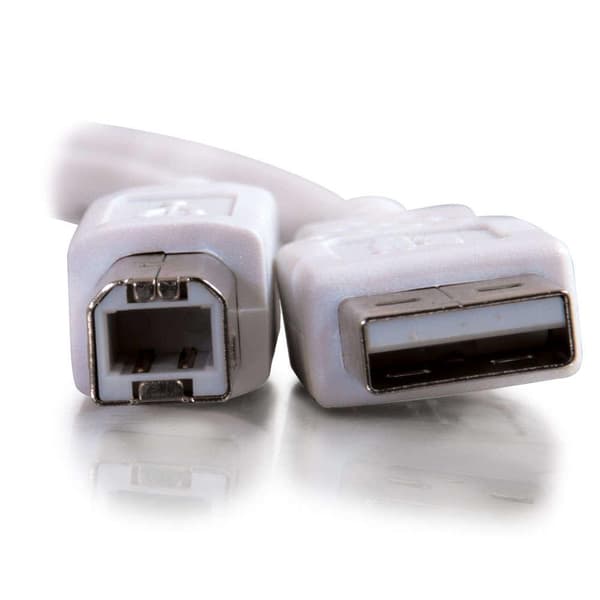 C2G - USB-kabel - USB (M) - till - USB typ B, 4-stift (M) - 3,0 m (USB/USB2.0) - vit (81562)