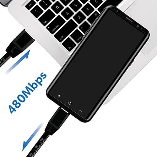 USB 2.0 anslutningskabel med linjal, USB (typ A) till USB (typ C) svart, 1m