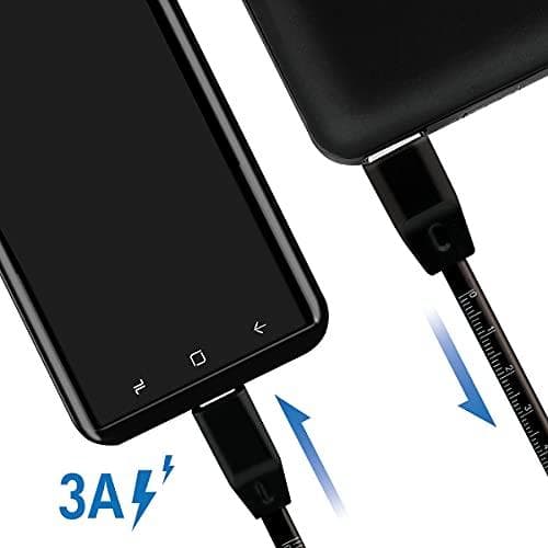 USB 2.0 anslutningskabel med linjal, USB (typ A) till USB (typ C) svart, 1m