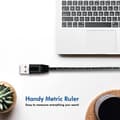 Miniatyrbild 5 av 6: USB 2.0 anslutningskabel med linjal, USB (typ A) till USB (typ C) svart, 1m