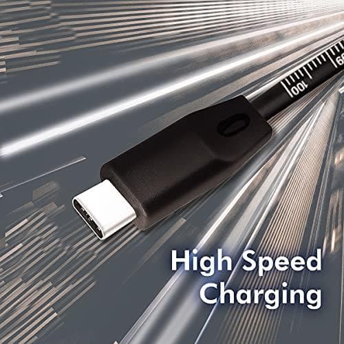 USB 2.0 anslutningskabel med linjal, USB (typ A) till USB (typ C) svart, 1m