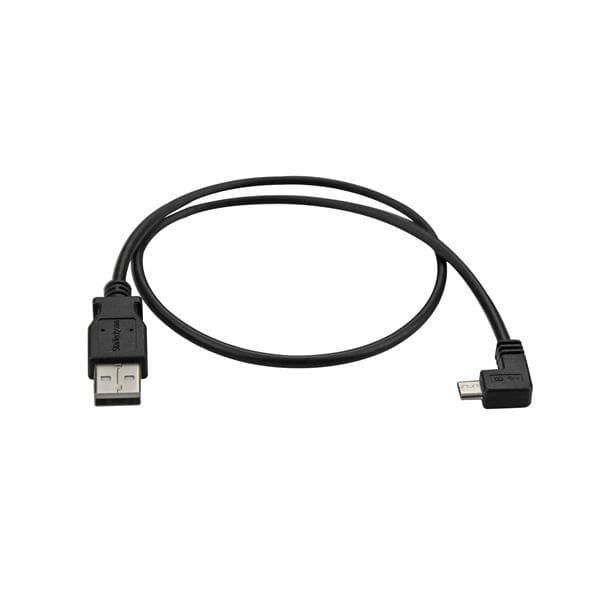 0 5 m mikro-USB laddnings- och synkroniseringskabel M/M - högervinkel mikro-USB - 24 AWG