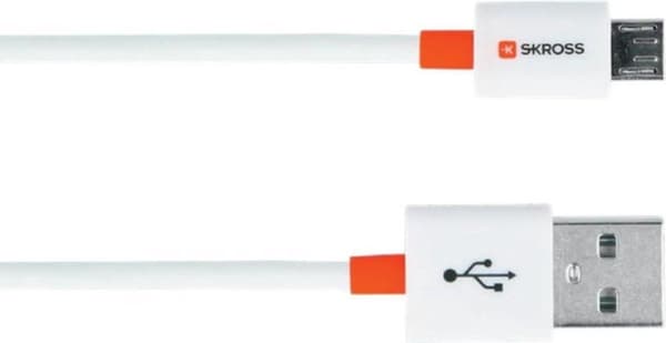 Skross - USB-kabel USB 2.0 USB-A-kontakt, USB-micro-B-kontakt 1.00 m Vit