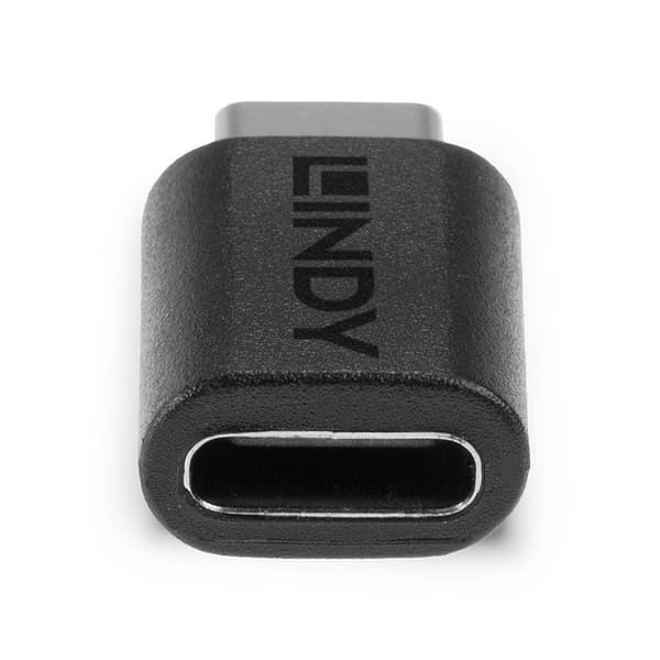 Lindy - USB-adapter - USB-C (F) till USB-C (M) - USB 3.2 Gen 2 - Svart (41893)