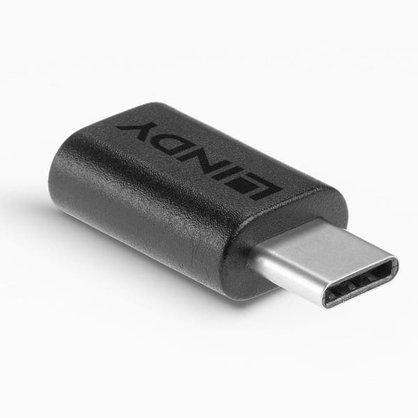 Lindy - USB-adapter - USB-C (F) till USB-C (M) - USB 3.2 Gen 2 - Svart (41893)