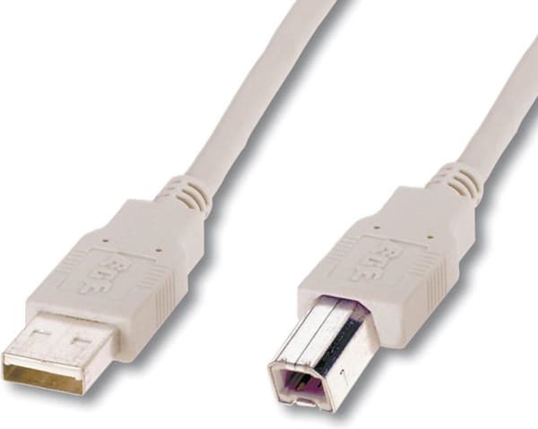 Digitus USB-kabel USB 2.0 USB-A-kontakt, USB-B-kontakt 1,80 m Beige