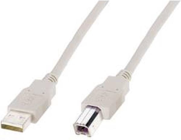 Digitus USB-kabel USB 2.0 USB-A-kontakt, USB-B-kontakt 1,80 m Beige