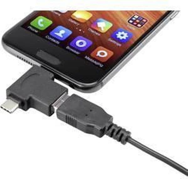 Renkforce USB 3.2 Gen 1 (USB 3.0) Adapter [1x USB-C-stik, Micro-USB 2.0 B-stik - 1x USB 3.2 Gen 2-stik A (USB 3.1)] Med OTG-funktion, guldbelagt