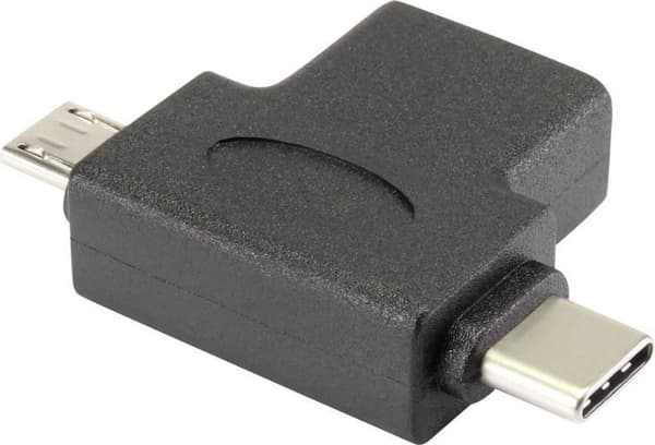 Renkforce USB 3.2 Gen 1 (USB 3.0) Adapter [1x USB-C-stik, Micro-USB 2.0 B-stik - 1x USB 3.2 Gen 2-stik A (USB 3.1)] Med OTG-funktion, guldbelagt