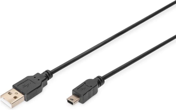 Digitus AK-300130-030-S USB-kabel 3 m USB 2.0 USB A Mini USB B Svart
