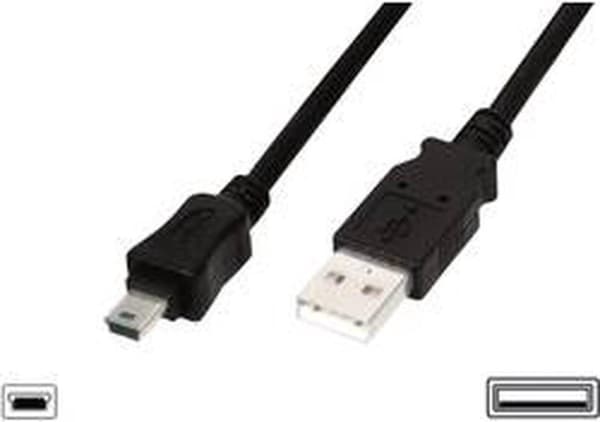 Digitus AK-300130-030-S USB-kabel 3 m USB 2.0 USB A Mini USB B Svart