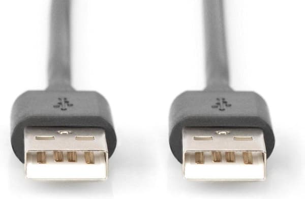 Digitus USB-kabel USB 2.0 USB-A-kontakt, USB-A-kontakt 1,80 m Svart skärmad (dubbel)