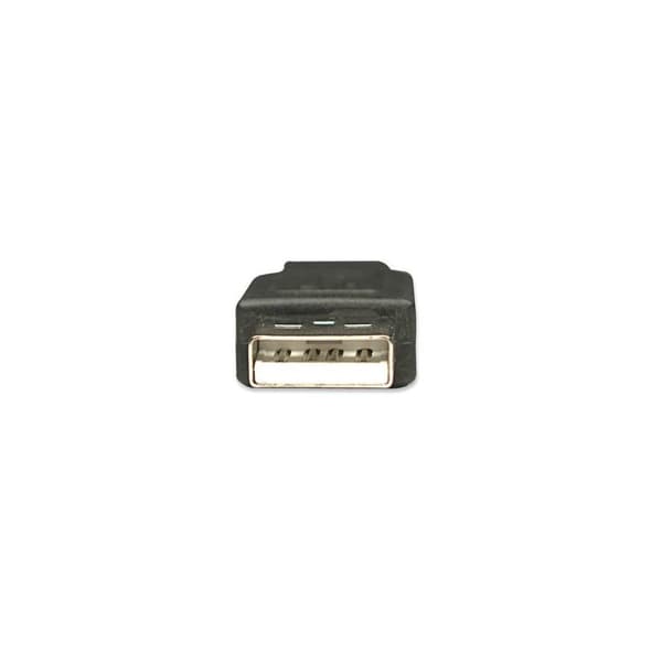 Manhattan - USB-kaapeli - USB (M) USB (M) - USB 2.0 - 300 V - 0,5 A - 1,8 m - valettu - Musta (306089)