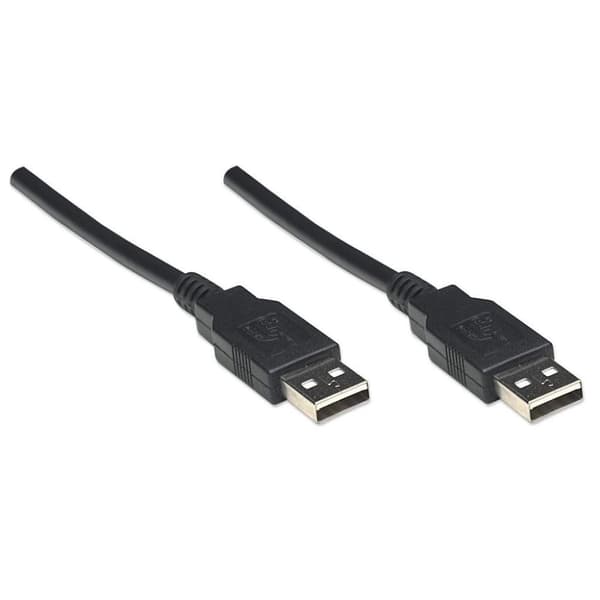 Manhattan - USB-kaapeli - USB (M) USB (M) - USB 2.0 - 300 V - 0,5 A - 1,8 m - valettu - Musta (306089)