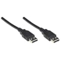 Pikkukuva 2 / 3: Manhattan - USB-kaapeli - USB (M) USB (M) - USB 2.0 - 300 V - 0,5 A - 1,8 m - valettu - Musta (306089)