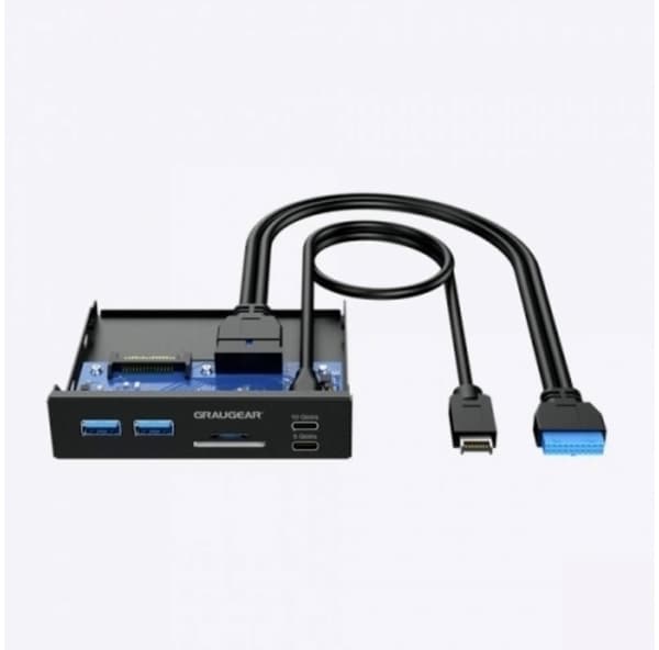 Graugear Multi Frontpanel med USB-hubb och kortläsare Svart
