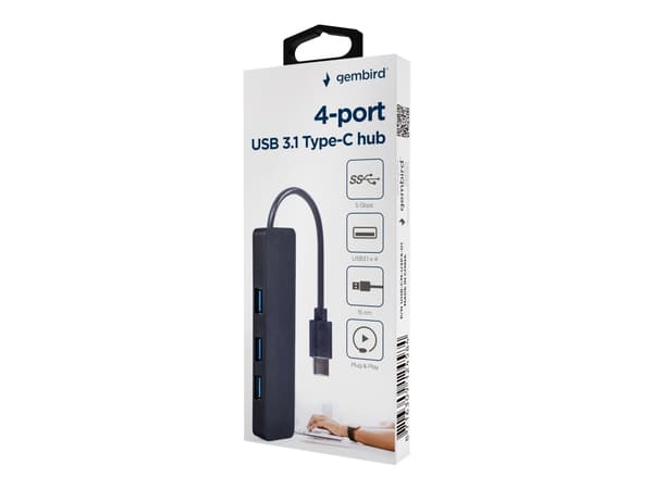 Gembird UHB-CM-U3P4-01 - Hubb - 4 x USB 3.1 Gen 1 - skrivbordsmodell