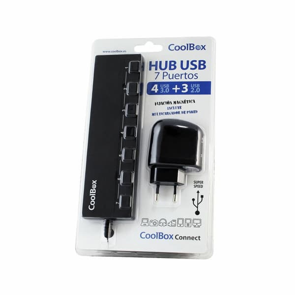 USB-HUB CoolBox HUBCOO356A Svart 90 W