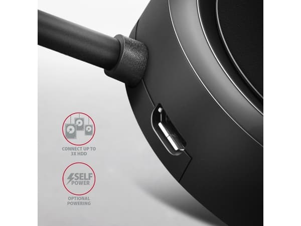 Axagon HUE-P1AL, USB 3.2 Gen 1 (3.1 Gen 1) Type-A, USB 3.2 Gen 1 (3.1 Gen 1) Type-A, 5000 Mbit/s, Musta, Pyöreä kaapeli, 1,2 m