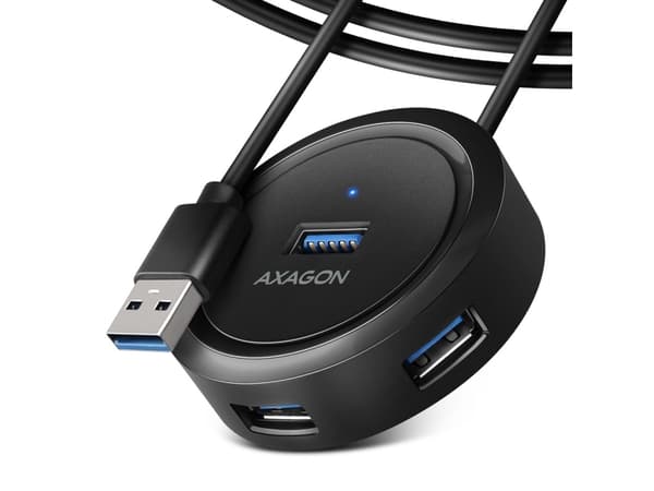 Axagon HUE-P1AL, USB 3.2 Gen 1 (3.1 Gen 1) Type-A, USB 3.2 Gen 1 (3.1 Gen 1) Type-A, 5000 Mbit/s, Svart, Plast, Rund kabel