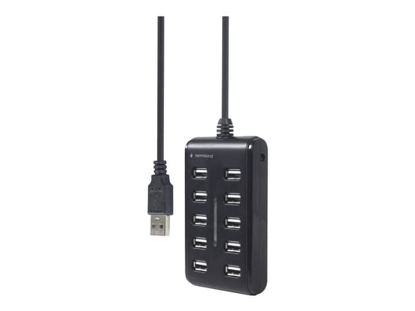 Gembird UHB-U2P10P-01 - Hubb - 10 x USB 2.0 - skrivbordsmodell