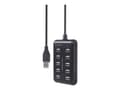 Miniatyrbild 2 av 5: Gembird UHB-U2P10P-01 - Hubb - 10 x USB 2.0 - skrivbordsmodell