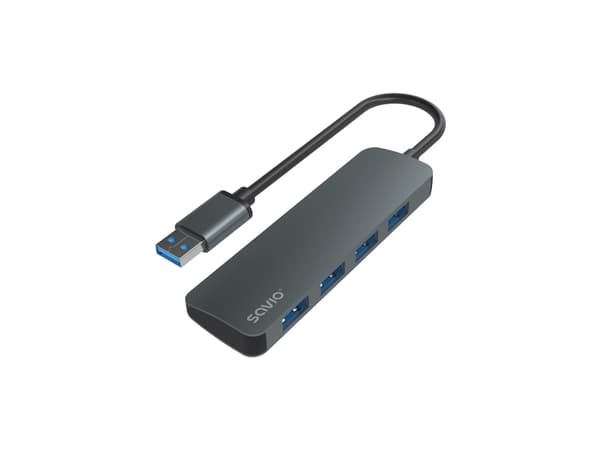 Savio Hub 4 x USB-A 3.1 Gen 1 AK-53, USB 3.2 Gen 1 (3.1 Gen 1) Type-A, USB 3.2 Gen 1 (3.1 Gen 1) Type-A, 1000 Mbit/s