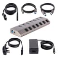 Miniatyrbillede 6 af 6: StarTech.com 7-ports selvforsynende USB-C-hub med individuelle tænd/sluk-kontakter, USB 3.0 5 Gbps udvidelseshub med strømforsyning, stationær/bærbar