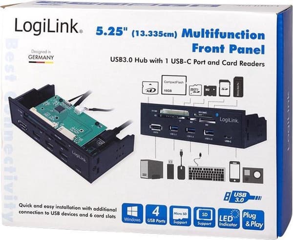LogiLink UA0341 muistikortinlukija Sisäinen musta SATA