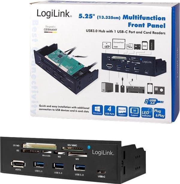LogiLink UA0341 muistikortinlukija Sisäinen musta SATA