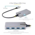 Miniatyrbillede 7 af 8: StarTech.com 4-ports USB-hub, USB3.0 5 Gbps, busdrevet, USB-A til 4x USB-A-hub med valgfri hjælpestrømindgang, bærbar stationær/bærbar USB-hub med 1 f
