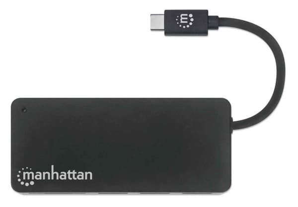 Manhattan USB-C Dock/hubb med kortläsare - portar (x3): USB-A (x3), 5 Gbps (USB 3.2 Gen1 aka USB 3.0), extern strömförsörjning behövs ej, SuperSpeed U