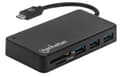 Miniatyrbild 2 av 4: Manhattan USB-C Dock/hubb med kortläsare - portar (x3): USB-A (x3), 5 Gbps (USB 3.2 Gen1 aka USB 3.0), extern strömförsörjning behövs ej, SuperSpeed U