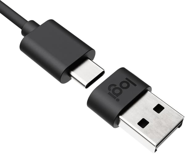 Logitech Logi Zone Wired USB-A-adapter - USB-adapter - USB Type A (M) til USB-C (W) - Grafit - til Zone Wired MSFT-teams