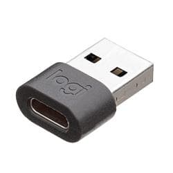 Logitech Logi Zone Wired USB-A-adapter - USB-adapter - USB Type A (M) til USB-C (W) - Grafit - til Zone Wired MSFT-teams