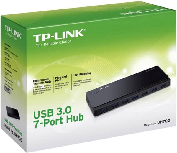 TP-Link UH700 USB 3.2 Gen 1 (3.1 Gen 1) Micro-B 5000 Mbit/s Svart