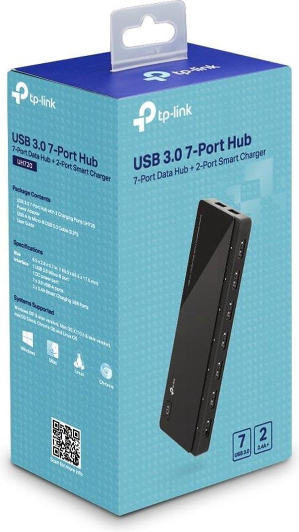 TP-Link UH720 USB 3.2 Gen 1 (3.1 Gen 1) Micro-B 5000 Mbit/s Sort
