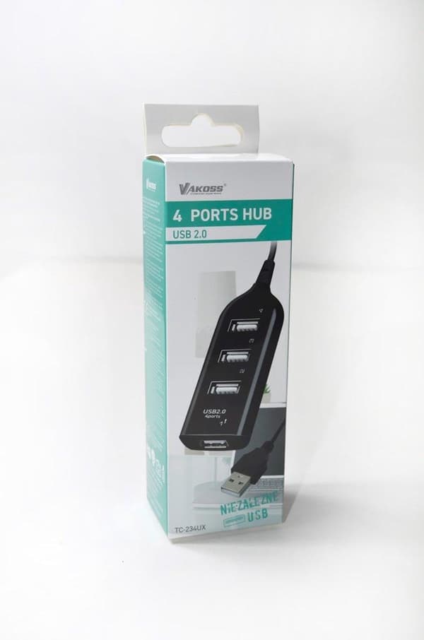 Vakoss TC-234UX gränssnittshub USB 2.0 Svart