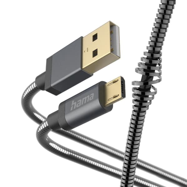 Hama Metal - 1,5 m - USB A - Micro-USB B - USB 2.0 - 480 Mbit/s - antracit (00201549)