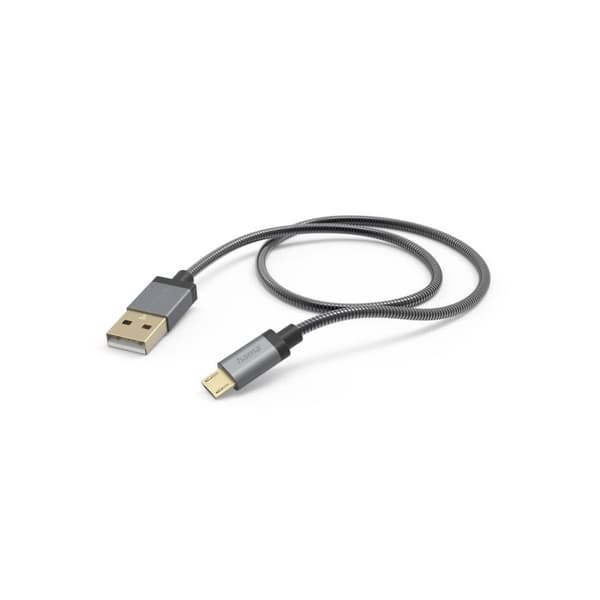 Hama Metal - 1,5 m - USB A - Micro-USB B - USB 2.0 - 480 Mbit/s - antracit (00201549)