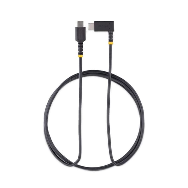 StarTech.com 2m USB-C-laddningskabel, vinklad USB-C-kabel, 60W PD 3A, Robust snabbladdnings-USB-C-kabel, USB 2.0 Type-C, USB-laddningskabel med aramid