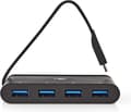 Miniatyrbillede 3 af 11: Nedis USB-adapter | USB 3.2 Gen 1 | USB-C™ han | 4x USB-A | Forniklet | Sort | Vinduesboks med Eurolås
