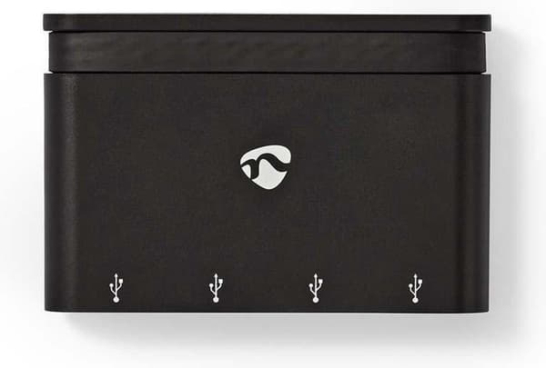 Nedis USB-adapter | USB 3.2 Gen 1 | USB-C™ han | 4x USB-A | Forniklet | Sort | Vinduesboks med Eurolås