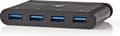 Miniatyrbillede 7 af 11: Nedis USB-adapter | USB 3.2 Gen 1 | USB-C™ han | 4x USB-A | Forniklet | Sort | Vinduesboks med Eurolås
