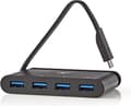 Miniatyrbillede 9 af 11: Nedis USB-adapter | USB 3.2 Gen 1 | USB-C™ han | 4x USB-A | Forniklet | Sort | Vinduesboks med Eurolås