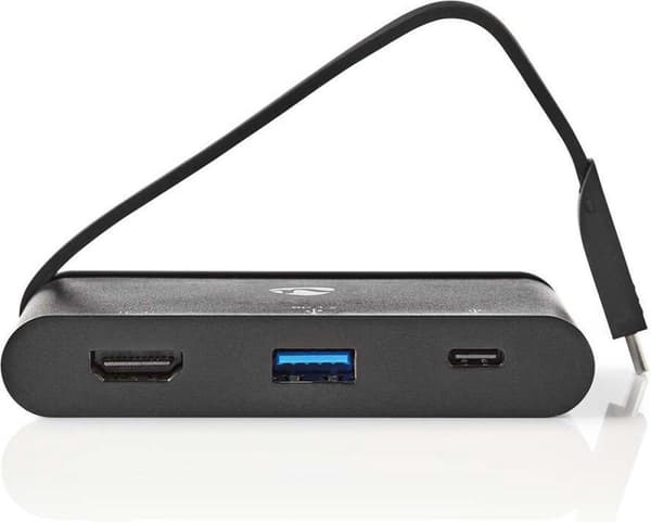 Nedis USB Multi Port Adapter | USB 3.2 Gen 1 | USB-C™ han | HDMI™ hun / USB-A hun / USB-C™ hun | Forniklet | Sort | Vinduesboks med Eurolås