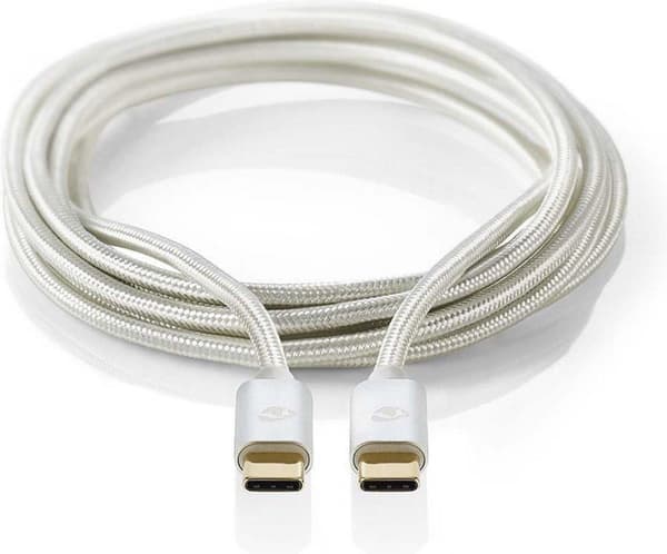 Nedis USB-kabel | USB 2.0 | USB-C™ hane | USB-C™ hane | 480 Mbps | Guldpläterad | 2,00m | Runda | Flätad / Nylon | Aluminium | Täckfönsterlåda