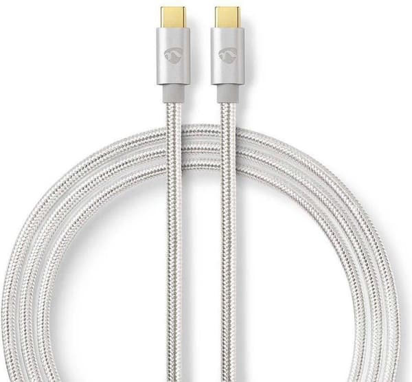 Nedis USB-kabel | USB 2.0 | USB-C™ hane | USB-C™ hane | 480 Mbps | Guldpläterad | 2,00m | Runda | Flätad / Nylon | Aluminium | Täckfönsterlåda